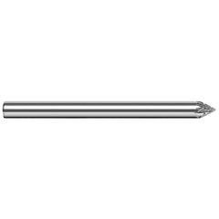 Harvey Tool - 1/4" Cut Diam, 1/4" Shank Diam, Solid Carbide Double Cut Flat Burr - Exact Industrial Supply