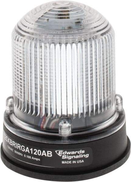 Edwards Signaling - 120 VAC, 4X NEMA Rated, LED, Amber, Green, Red, Multi Status Indicator - 65, 120, 240 Flashes per min, 3/4 Inch Pipe, 3-1/4 Inch Diameter, 3-7/8 Inch High, Panel Mount, Pipe Mount - Makers Industrial Supply