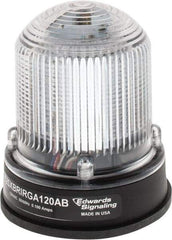 Edwards Signaling - 120 VAC, 4X NEMA Rated, LED, Amber, Green, Red, Multi Status Indicator - 65, 120, 240 Flashes per min, 3/4 Inch Pipe, 3-1/4 Inch Diameter, 3-7/8 Inch High, Panel Mount, Pipe Mount - Makers Industrial Supply