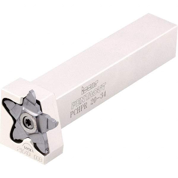 Iscar - External Thread, 0.256" Max Depth of Cut, 0.5mm Min Groove Width, 5-1/2" OAL, Left Hand Indexable Grooving Cutoff Toolholder - 1" Shank Height x 1" Shank Width, PENTA 24.. Insert Style, PCHP Toolholder Style, Series PentaCut - Makers Industrial Supply