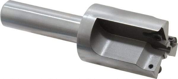 Everede Tool - 1-1/8 Inch Diameter, Interchangeable Pilot, Straight 1/2 Inch Shank Diameter, 3 Insert, Indexable Counterbore - 3.2 Inch Overall Length, TPGH 215 Insert, 3/16 Inch Pilot Hole Diameter Compatibility - Makers Industrial Supply