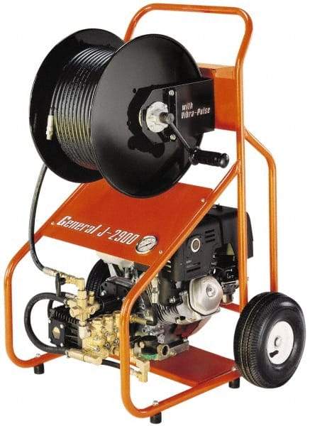 General Pipe Cleaners - Gas Jet Battery Drain Cleaning Machine - For 3" to 8" Pipe, 200' Cable - Makers Industrial Supply