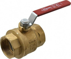 Legend Valve - 1-1/2" Pipe, Full Port, Brass Standard Ball Valve - Inline - One Way Flow, FNPT x FNPT Ends, Lever Handle, 600 WOG, 150 WSP - Makers Industrial Supply