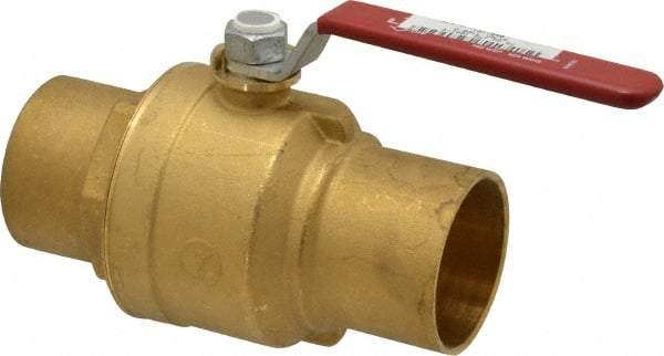 Legend Valve - 2" Pipe, Full Port, Brass Standard Ball Valve - Inline - One Way Flow, Soldered x Soldered Ends, Lever Handle, 600 WOG, 150 WSP - Makers Industrial Supply