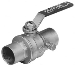 Legend Valve - 1/2" Pipe, Full Port, Brass Standard Ball Valve - Inline - One Way Flow, Soldered x Soldered Ends, Lever Handle, 500 WOG - Makers Industrial Supply