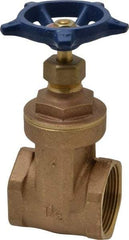 Legend Valve - 1-1/2" Pipe, Threaded Bronze Solid Wedge Stem Gate Valve - 200 WOG, 125 WSP, Screw-In Bonnet - Makers Industrial Supply