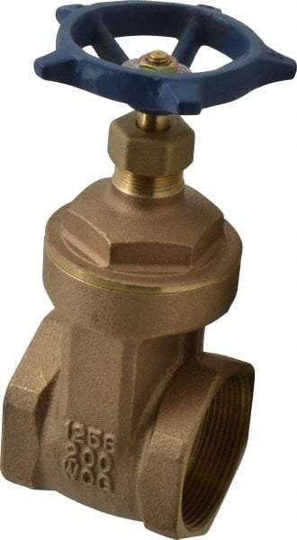 Legend Valve - 2" Pipe, Threaded Bronze Solid Wedge Stem Gate Valve - 200 WOG, 125 WSP, Screw-In Bonnet - Makers Industrial Supply