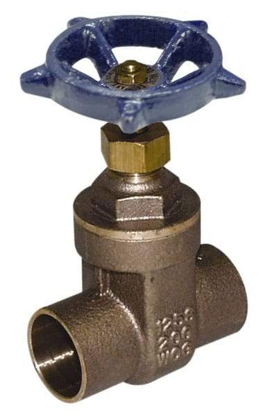 Legend Valve - 3/4" Pipe, Soldered Bronze Solid Wedge Stem Gate Valve - 200 WOG, 125 WSP, Screw-In Bonnet - Makers Industrial Supply