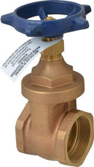 Legend Valve - 2" Pipe, Threaded Bronze Solid Wedge Stem Gate Valve - 200 WOG, 125 WSP, Screw Over Bonnet - Makers Industrial Supply