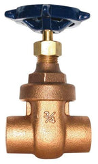 Legend Valve - 2" Pipe, Soldered Bronze Solid Wedge Stem Gate Valve - 200 WOG, 125 WSP, Screw Over Bonnet - Makers Industrial Supply