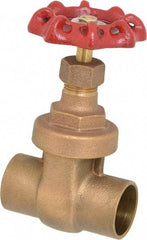 Legend Valve - 1" Pipe, Soldered Bronze Solid Wedge Stem Gate Valve - 200 WOG, 125 WSP, Screw Over Bonnet - Makers Industrial Supply