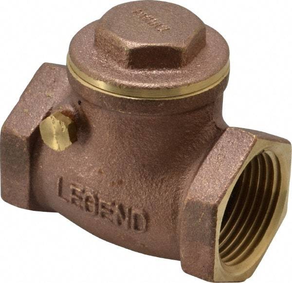 Legend Valve - 1" Brass Check Valve - Inline, FNPT x FNPT, 200 WOG - Makers Industrial Supply