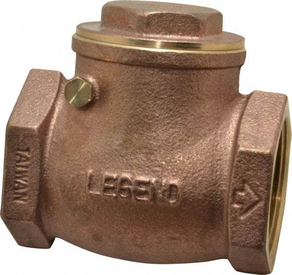 Legend Valve - 1-1/2" Brass Check Valve - Inline, FNPT x FNPT, 200 WOG - Makers Industrial Supply