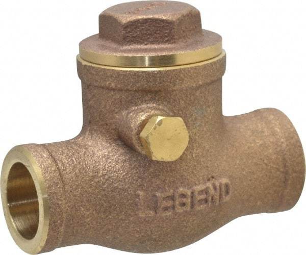 Legend Valve - 1/2" Brass Check Valve - Soldered x Soldered, 200 WOG - Makers Industrial Supply