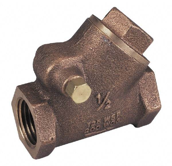 Legend Valve - 1-1/4" Bronze Check Valve - Y-Pattern, FNPT x FNPT, 300 WOG - Makers Industrial Supply