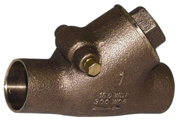 Legend Valve - 1-1/4" Bronze Check Valve - Y-Pattern, Soldered x Soldered, 300 WOG - Makers Industrial Supply