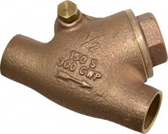 Legend Valve - 1/2" Bronze Check Valve - Y-Pattern, Soldered x Soldered, 300 WOG - Makers Industrial Supply