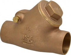 Legend Valve - 1-1/2" Bronze Check Valve - Y-Pattern, Soldered x Soldered, 300 WOG - Makers Industrial Supply