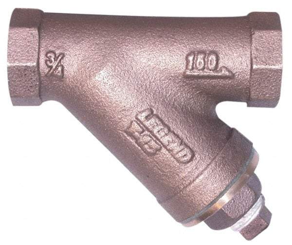 Legend Valve - 2" Pipe, C x C Sweat Ends, Lead Free Bronze Y-Strainer - 2 psi Pressure Rating, 300 psi WOG Rating, 150 psi WSP Rating - Makers Industrial Supply