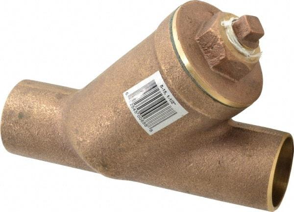 Legend Valve - 1-1/2" Pipe, Solder Ends, Bronze Y-Strainer - 300 psi WOG Rating, 150 psi WSP Rating - Makers Industrial Supply