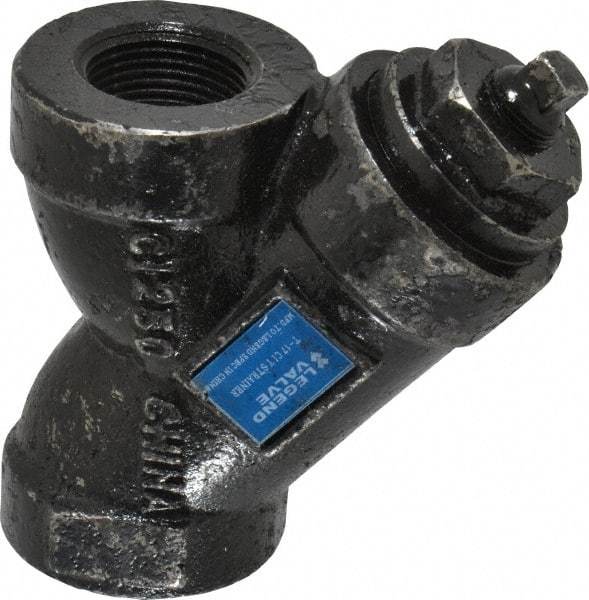 Legend Valve - 1" Pipe, FNPT Ends, Cast Iron Y-Strainer - 500 psi WOG Rating, 250 psi WSP Rating - Makers Industrial Supply