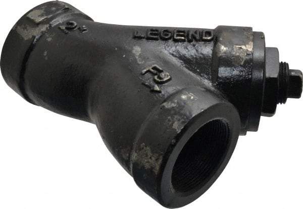 Legend Valve - 2" Pipe, FNPT Ends, Cast Iron Y-Strainer - 500 psi WOG Rating, 250 psi WSP Rating - Makers Industrial Supply