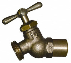 Legend Valve - 1/2" Pipe, 125 psi WOG Rating, Lead Free Brass Hose Bibb, Stop Valve - Tee Handle, MSWT x GHT End Connections - Makers Industrial Supply