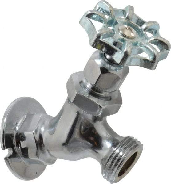 Legend Valve - 1/2" Pipe, Chrome Plated Brass Sillcock - Handwheel Handle, FNPT x GHT End Connections, 125 psi WOG Rating - Makers Industrial Supply