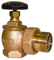 Legend Valve - 1-1/2" Pipe, 60 psi WOG Rating, FNPT x Male Union End Connections, Handwheel Steam Angle Radiator Valve - 15 psi Steam Pressure Rating, Bronze - Makers Industrial Supply