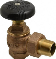 Legend Valve - 3/4" Pipe, 60 psi WOG Rating, FNPT x Male Union End Connections, Handwheel Steam Angle Radiator Valve - 15 psi Steam Pressure Rating, Bronze - Makers Industrial Supply