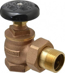 Legend Valve - 1" Pipe, 60 psi WOG Rating, FNPT x Male Union End Connections, Handwheel Steam Angle Radiator Valve - 15 psi Steam Pressure Rating, Bronze - Makers Industrial Supply