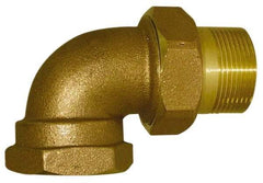 Legend Valve - 1/2" Pipe, 60 psi WOG Rating, FNPT x Male Union End Connections, Union Elbow Radiator Valve - 15 psi Steam Pressure Rating, Bronze - Makers Industrial Supply