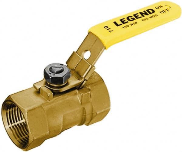 Legend Valve - 1-1/4" Pipe, Standard Port, Stainless Steel Standard Ball Valve - 1 Piece, Inline - One Way Flow, FNPT x FNPT Ends, Locking Lever Handle, 800 WOG, 150 WSP - Makers Industrial Supply