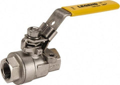 Legend Valve - 3/8" Pipe, Full Port, Stainless Steel Standard Ball Valve - 2 Piece, Inline - One Way Flow, FNPT x FNPT Ends, Locking Lever Handle, 1,000 WOG, 150 WSP - Makers Industrial Supply