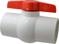 Legend Valve - 4" Pipe, Full Port, PVC Miniature Ball Valve - Inline - One Way Flow, Solvent x Solvent Ends, Tee Handle, 150 WOG - Makers Industrial Supply