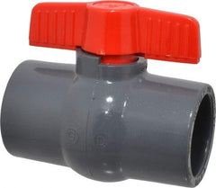 Legend Valve - 2" Pipe, Full Port, PVC Miniature Ball Valve - Inline - One Way Flow, Solvent x Solvent Ends, Tee Handle, 150 WOG - Makers Industrial Supply