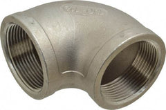 Merit Brass - 1-1/2" Grade 304 Stainless Steel Pipe 90° Elbow - FNPT x FNPT End Connections, 150 psi - Makers Industrial Supply