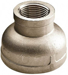 Merit Brass - 3 x 2" Grade 316 Stainless Steel Pipe Reducer Coupling - FNPT x FNPT End Connections, 150 psi - Makers Industrial Supply