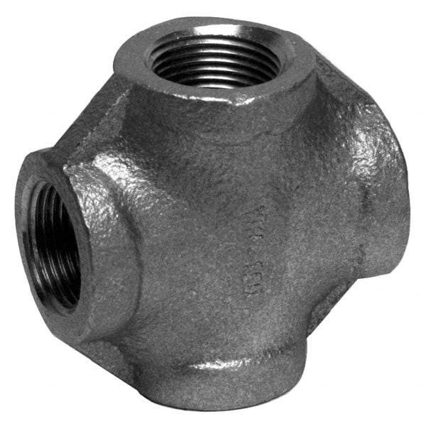 Merit Brass - 3" Grade 304 Stainless Steel Pipe Cross - FNPT End Connections, 150 psi - Makers Industrial Supply