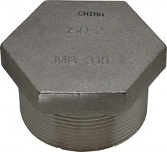 Merit Brass - 2" Grade 316 Stainless Steel Pipe Hex Head Plug - MNPT End Connections, 150 psi - Makers Industrial Supply