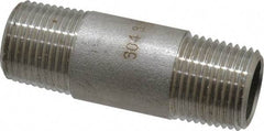 Merit Brass - Schedule 40, 3/8" Pipe x 2" Long, Grade 304/304L Stainless Steel Pipe Nipple - Welded & Threaded - Makers Industrial Supply