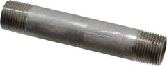 Merit Brass - Schedule 40, 3/8" Pipe x 3-1/2" Long, Grade 304/304L Stainless Steel Pipe Nipple - Welded & Threaded - Makers Industrial Supply