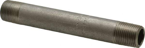 Merit Brass - Schedule 40, 3/8" Pipe x 4-1/2" Long, Grade 304/304L Stainless Steel Pipe Nipple - Welded & Threaded - Makers Industrial Supply