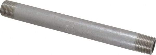 Merit Brass - Schedule 40, 3/8" Pipe x 6" Long, Grade 304/304L Stainless Steel Pipe Nipple - Welded & Threaded - Makers Industrial Supply