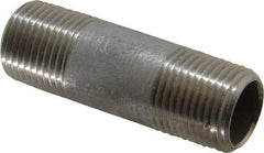 Merit Brass - Schedule 40, 1/2" Pipe x 2-1/2" Long, Grade 304/304L Stainless Steel Pipe Nipple - Welded & Threaded - Makers Industrial Supply