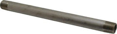 Merit Brass - Schedule 40, 1/2" Pipe x 10" Long, Grade 304/304L Stainless Steel Pipe Nipple - Welded & Threaded - Makers Industrial Supply