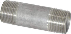 Merit Brass - Schedule 40, 3/4" Pipe x 3" Long, Grade 304/304L Stainless Steel Pipe Nipple - Welded & Threaded - Makers Industrial Supply