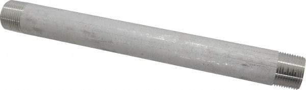 Merit Brass - Schedule 40, 1" Pipe x 12" Long, Grade 304/304L Stainless Steel Pipe Nipple - Welded & Threaded - Makers Industrial Supply