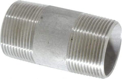 Merit Brass - Schedule 40, 1-1/4" Pipe x 3" Long, Grade 304/304L Stainless Steel Pipe Nipple - Welded & Threaded - Makers Industrial Supply