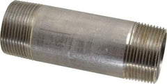 Merit Brass - Schedule 40, 1-1/4" Pipe x 4-1/2" Long, Grade 304/304L Stainless Steel Pipe Nipple - Welded & Threaded - Makers Industrial Supply